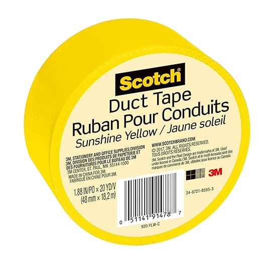 Scotch Duct Tape, Sunshine Yellow, 1.88 in. x 20 yd., 6-Pack