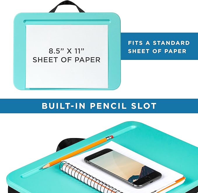 LAPGEAR Compact Lap Desk - Aqua Sky - Fits up to 15 Inch Laptops - Pack of 12 - Style No. 43009