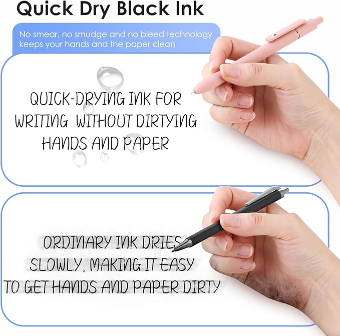 Gel Pens, 10PCS 0.7mm Gel Pens Black Ink Fine Point Smooth Writing Pens, High-End Series Ballpoint for School Office Supplies, Easter Basket Essentials, Easter Gifts for Men Women Student (Gradient)