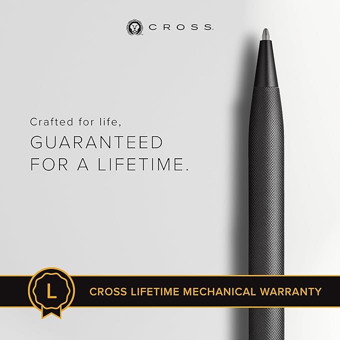Cross Century II Refillable Ballpoint Pen Presented in a Luxury Gift Box - Medium Point, Black Ink, Black Micro-knurl