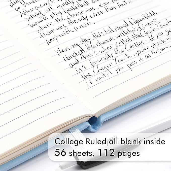 feela 15 Pack Pocket Small Notebooks Bulk, Mini Cute Memo Notepads Hardcover College Ruled Lined Journals with Pen Holder for Women Girls Office School, with 15 Black Pens, 3.5”x 5.5”, A6, Light Blue