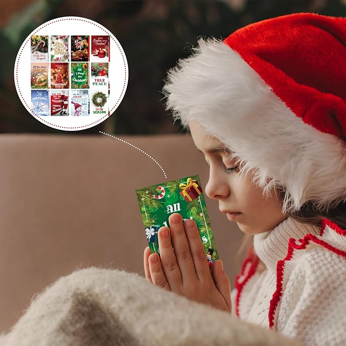 240 Pcs Gospel Tract Card 12 Styles Plan of Salvation Card Pocket Holy Postcard Christian Inspirational Bible Verse Bookmark for Christian Gift Women Men Ministering Tool(Christmas)