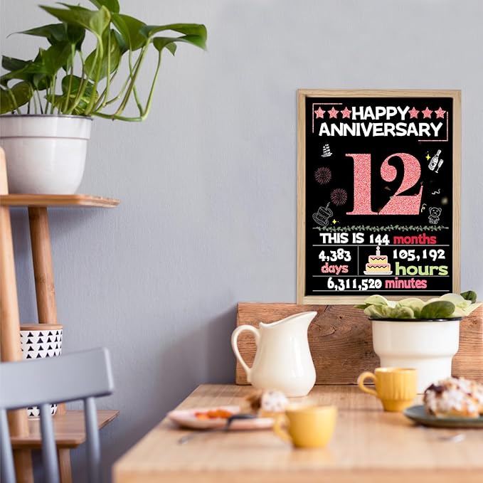 Joycard 12th Anniversary Card for Women, Wedding Card for Wife, Sweet Marriage Decorations Gifts for Couple, Perfect for Her on Anniversary Day, Back in 2013