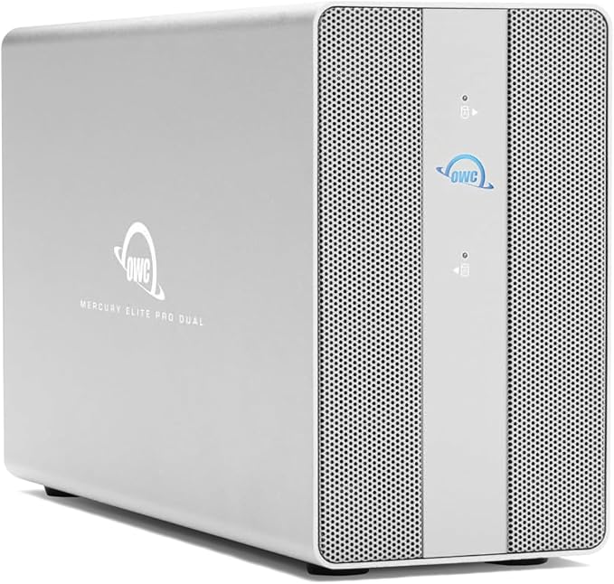 OWC 16TB Mercury Elite Pro Dual USB-C/Thunderbolt 3 External Raid Storage Enclosure with 3Port HUB for Mac and PC