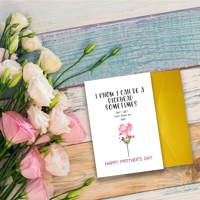 UUEFKTN Funny Mother's Day Card Gift for Mom Stepmom Grandma, Humor Mothers Day Card Gift from Son Daughter Kids