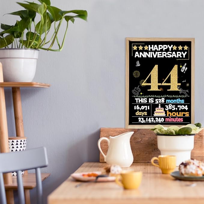 Joycard 44th Anniversary Card for Women Men, Gold Wedding Card for Wife Husband, Sweet Marriage Decorations Gifts for Couple, Perfect for Her Him on Anniversary Day, Back in 1981