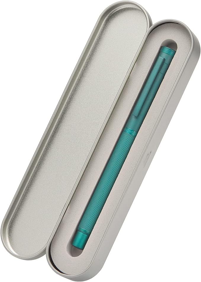 Hongdian 1851 Green Forest Fountain Pen Medium Nib, Classic Design with Converter and Metal Pen Case