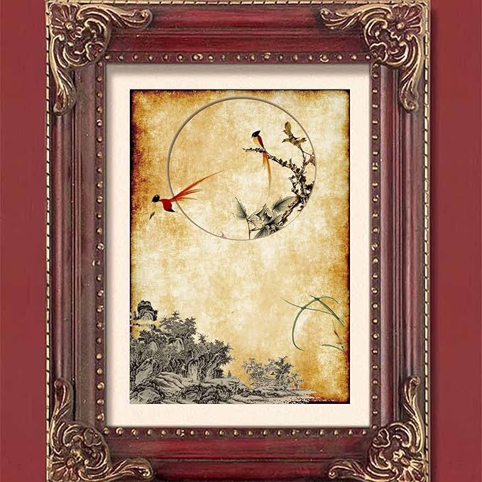 50 Stationery Vintage Antique Design Printing/Writing Papers 8.5 x 11 in, Letter Writting Paper, Decorative Printer Paper for Invitation, Letter, Resume, Award, Diploma, Art, Craft, Certificate(D)