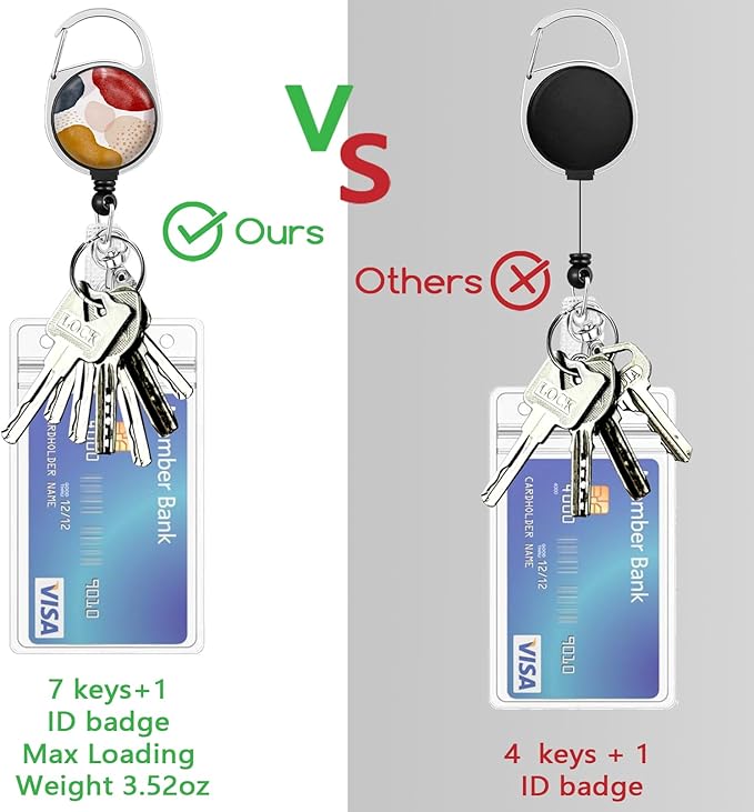 ID Badge Holder with Breakaway Lanyards, Badge Holder with Retractable Reel Clip, Boho Abstract Art Name Tag Lanyard Vertical ID Card Protector for Women Teacher Nurses Doctor Student