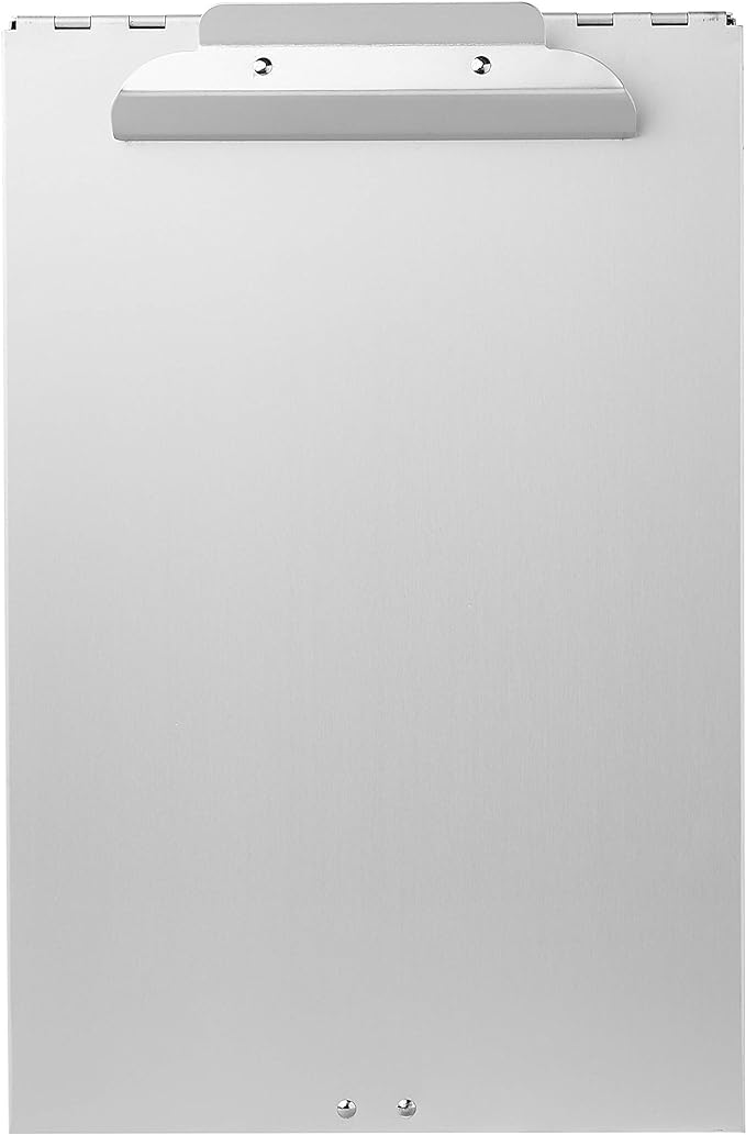 Amazon Basics Metal Clipboard with 2 Compartments and Interior 250 Sheet Paper Storage, 14.09 x 9.21 x 2.6 Inches, letter size, Silver