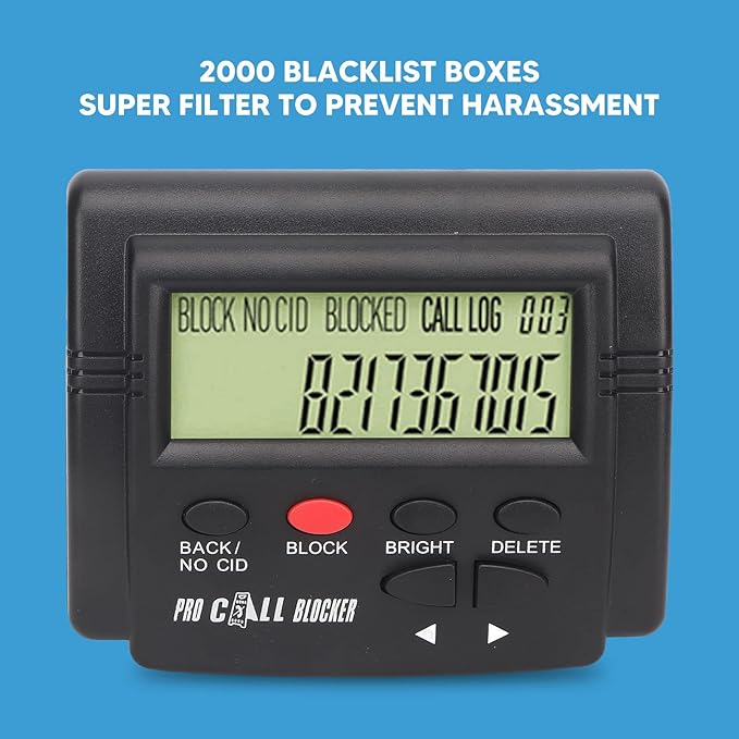 Call Blocker for Landline Phones, Caller ID Box Call Blocking Device with LCD Display - Stop Unwanted Calls, Robocalls, Spam, Telemarketers