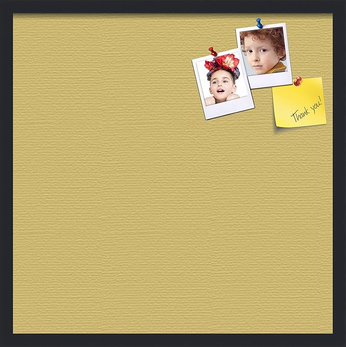 PinPix 24x24 Inch Cork Bulletin Board. This Decorative Framed Pin Board Comes with Honey Pastel Design and a Satin Black Frame. Ideal for Home Office Decor or Message Board (PinPix-1810)