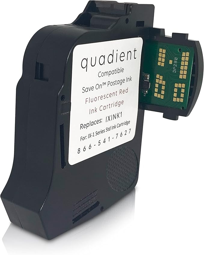 Save On Postage Ink IXINK1 Compatible Quadient Std Ink Cartridge for iX-1 Series, 2 Pack