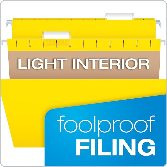 Pendaflex Recycled Hanging Folders, Legal Size, Yellow, 1/5 Cut, 25/BX (81626)