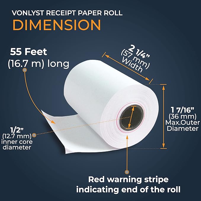 Receipt Paper Roll for Square Terminal Credit Card Machine (40 rolls)