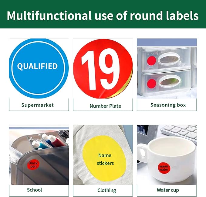 3 Inch Process Blue Round Labels,20 Sheets,6 Stickers per Sheet, 3 Inch Blue Color Coding Labels for Laser/Inkjet Printers,Colorful Dot Stickers 3" Diameter,Letter Size