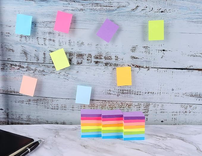 Sticky Notes 1.5x2 Inches,48 Pads, Bright Colors Self-Stick Pads,75 Sheets/Pad…