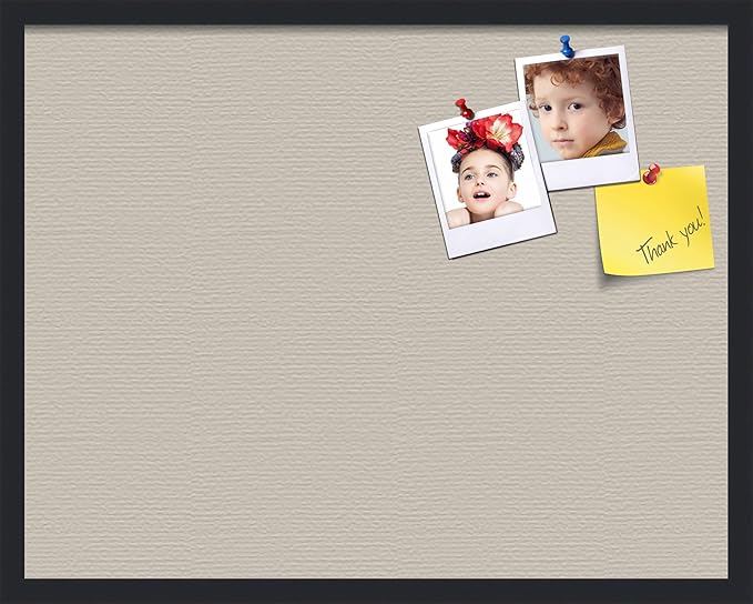 PinPix 28x22 Inch Cork Bulletin Board. This Decorative Framed Pin Board Comes with Desert Pastel Design and a Satin Black Frame. Ideal for Home Office Decor or Message Board (PinPix-1815)
