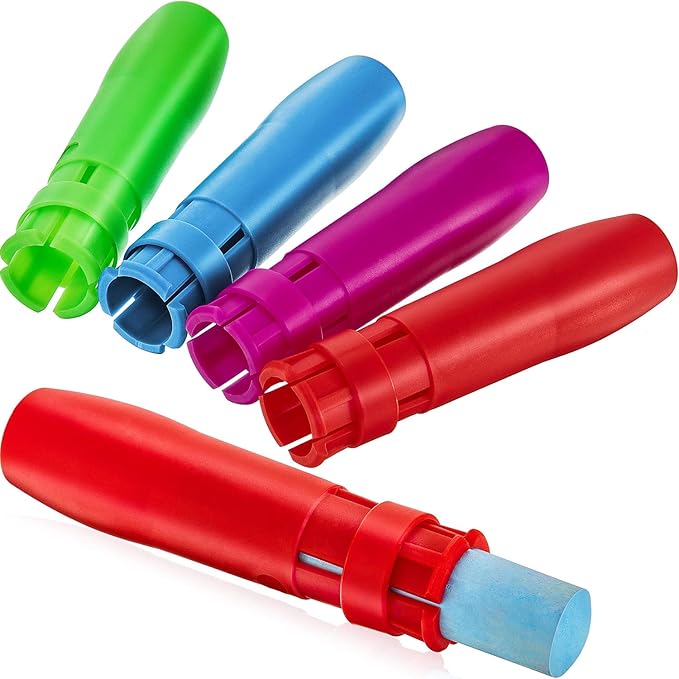 Sidewalk Chalk Holders Railroad Chalk Holder Jumbo Plastic Adjustable Clip for Kids Teachers Students Office or Classroom(10 Pieces)