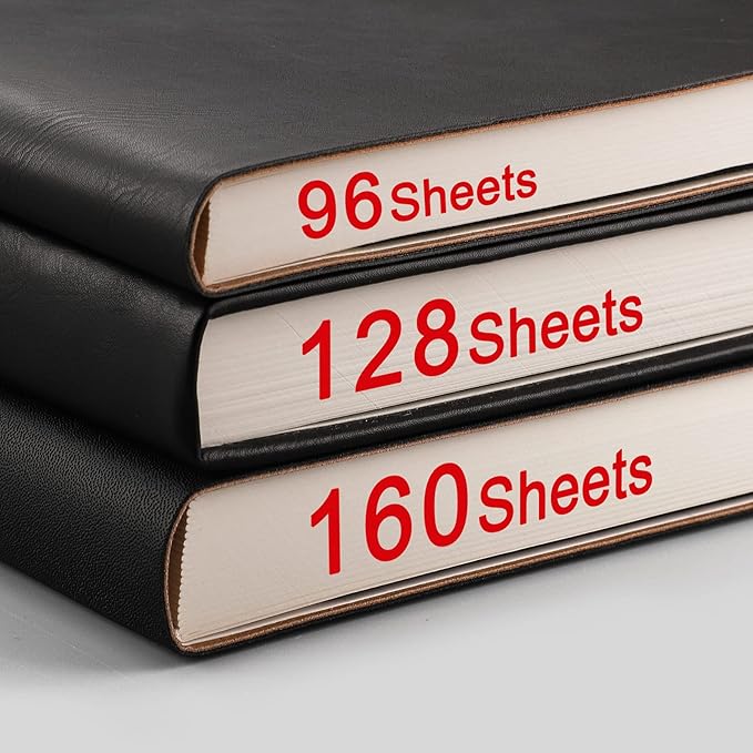 AHGXG Lined Journal Notebook - 320 Numbered Pages Large B5 Thick College Ruled Journal, 100gsm Thick Lined Paper, Faux Leather Softcover, for Work School, 7.6'' X 10''-Dark Blue