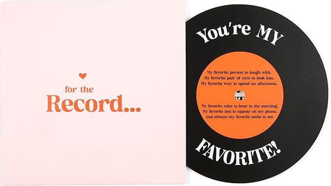 Bee! Anniversary card for Him or Her | Gift for Husband or Wife, Boyfriend or Girlfriend | Valentine's Day Card for men and women | For the Record Love Card