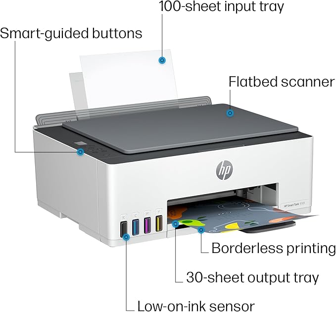 HP Smart Tank 5101 Wireless All-in-One Ink Tank Printer with up to 2 years of ink included (1F3Y0A)