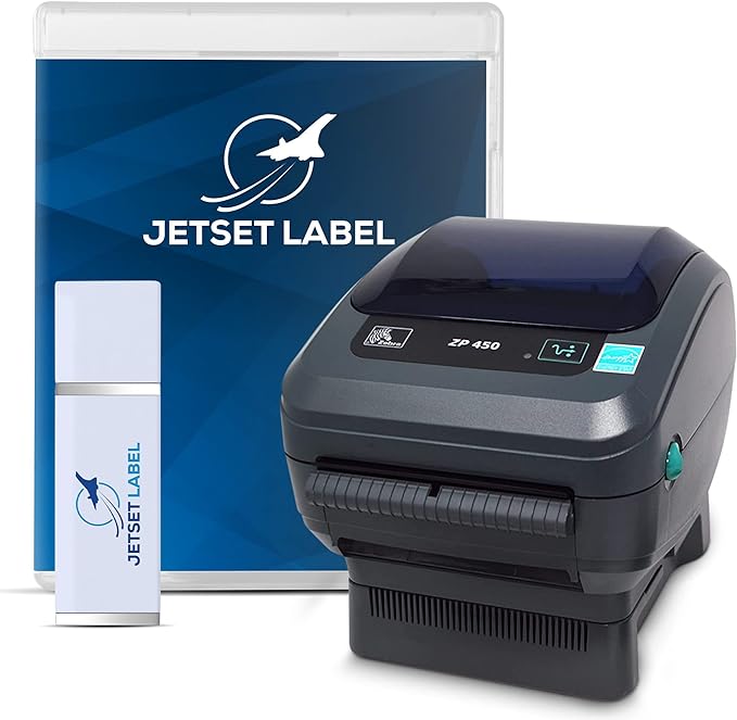 Zebra ZP450 (ZP 450) Label Thermal Bar Code Printer | USB, Serial, and Parallel Connectivity 203 DPI Resolution | Made for UPS WorldShip | Includes Jetset Software