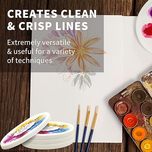 4 Packs White Artist Tape for Watercolor Paper Drafting Art Low Tack Masking Tape Acid Free Painter Watercolor Tape for Painting Canvas Framing, 0.25inch Wide 660FT Long Total