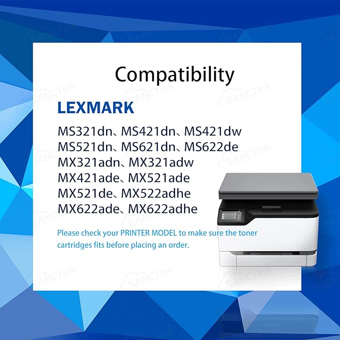 56F1U00 MS521 Ultra High Yield Toner Cartridge 25000 Pages Compatible for Lexmark 56F1U00 for Lexmark MS521dn MS621dn MS421dn MS321dn MX521de MS622de MX421ade MX622adhe MX622ade Laser Printer