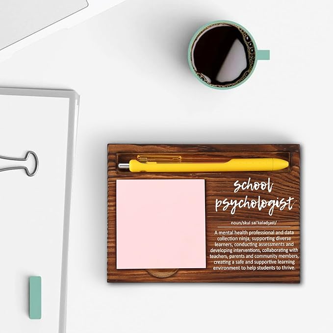 School Psychologist Gifts for Women, School Psychologist Office Sign, Thank You Gifts for School Psychologist, Funny Desk for Women Office,School Psych Gift Desk Retro Note Pad Holder VN336