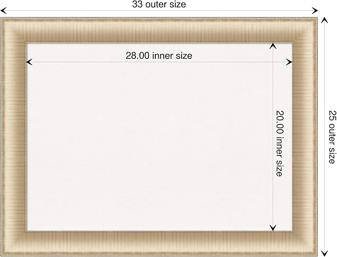 Amanti Art White Cork Board for Wall, 25x33 Vision Board with Gold Frame, Medium Corkboard Office Decor for Home Organization, Casual Corkboard Pinboard to display items for home organization