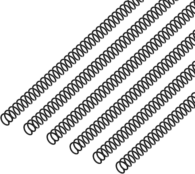 Leinuosen 120 Pack Plastic Spiral Binding Coils Kit Spirals Multi Size Coils for Binding Binder Combs Spines(3/8 Inch,Black)