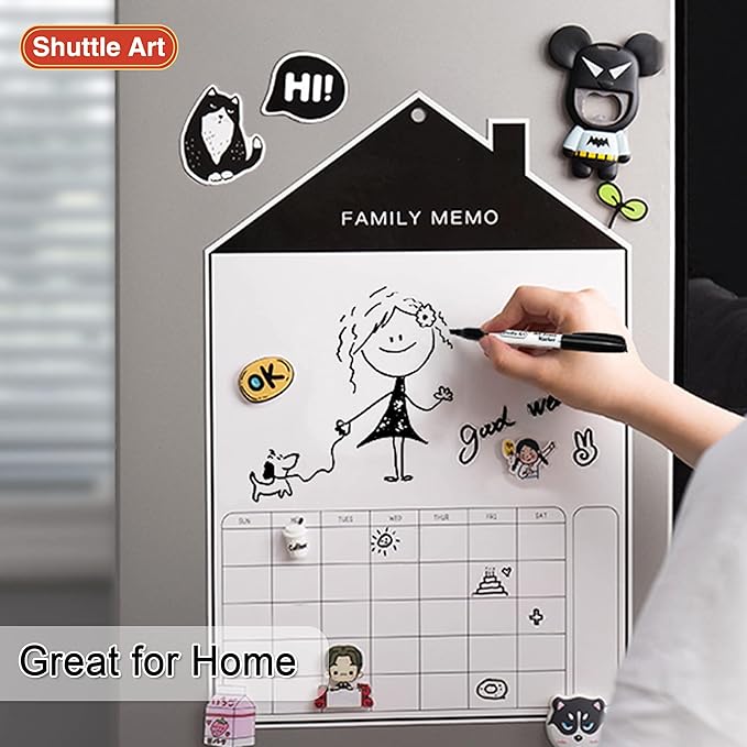 Shuttle Art Dry Erase Markers, 120 Pack Black Whiteboard Markers with 2 Erasers,Chisel Tip Dry Erase Markers, Perfect For Writing on Whiteboards, Dry-Erase Boards,Mirrors for School Office Home