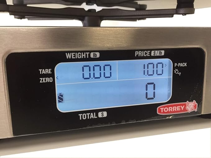 TORREY | 40 Lb. Capacity | Price Computing - Digital Retail Scale | LPC-40L | ZIEIS BigTop 12" x 12" EZ Clean Platform | 110V | Optional Rechargeable Battery | Surge Protector | 0.01 Pound Accuracy
