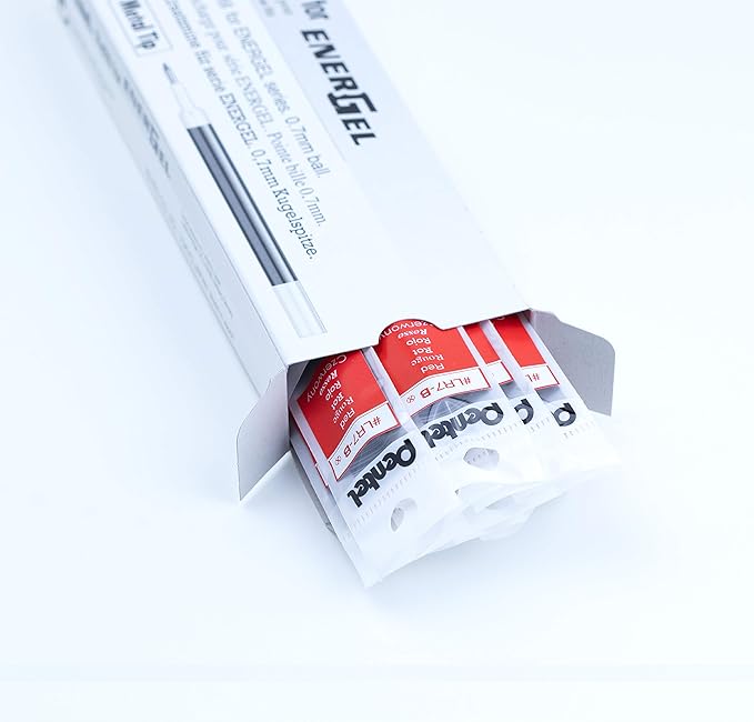 Pentel Refill Ink for BL57/BL77 EnerGel Liquid Gel Pen, 0 .7mm, Metal Tip, Red Ink, Box of 12 (LR7-B-12)