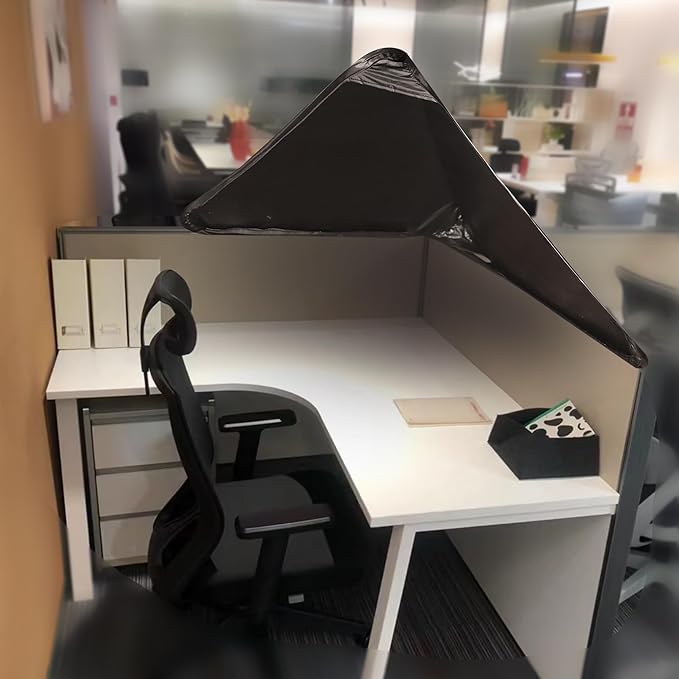 Foldable Desk Small Cubicle Shade For Small Cubicle To Block Overhead Light,Light Shield Cover for Light Sensititve Workers, Desk Canopy Disturbance or Privacy for Open Office Black