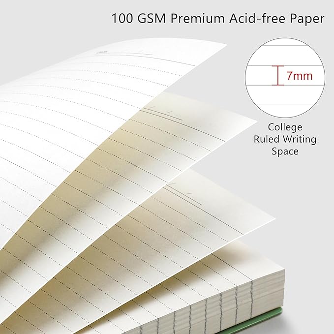 RETTACY Spiral College Ruled Notebook, 300 Pages, A4 Large Size (8.2" x 11.2"), for School, Work, Writing, Journaling, 100 GSM Thick Paper, Flexible Plastic Cover (Black)