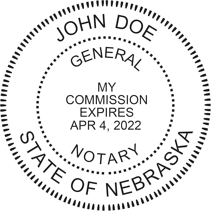 MaxMark Round Notary Pre-Inked Stamp for State of Nebraska
