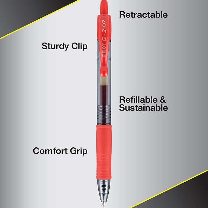 Pilot G2 Premium Gel Pens, Gel Roller Pens, Fine Point 0.7 mm Assorted Colors 8