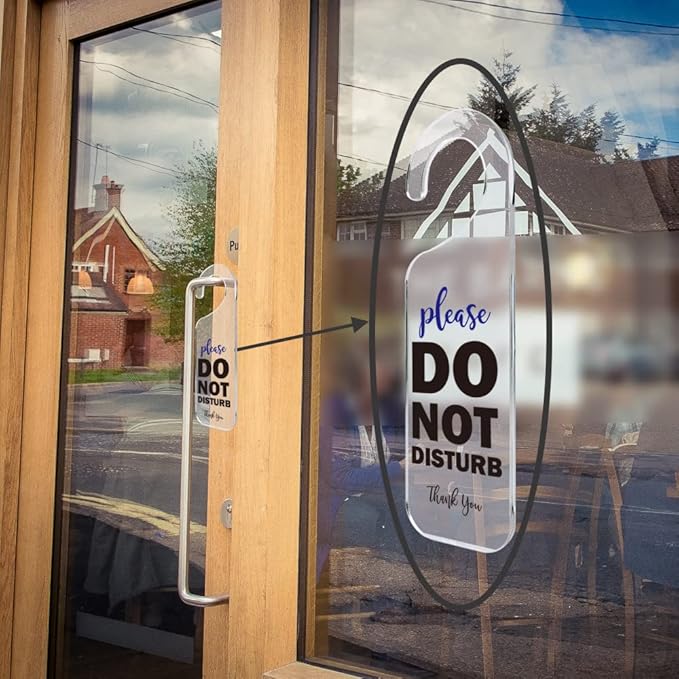 Do Not Disturb Door Sign Engraved Acrylic Hanger Handle Home Decor Acrylic Banner Acrylic Hanging Sign Door Plaque Handmade Office Hanging Sign Please Do Not Disturb