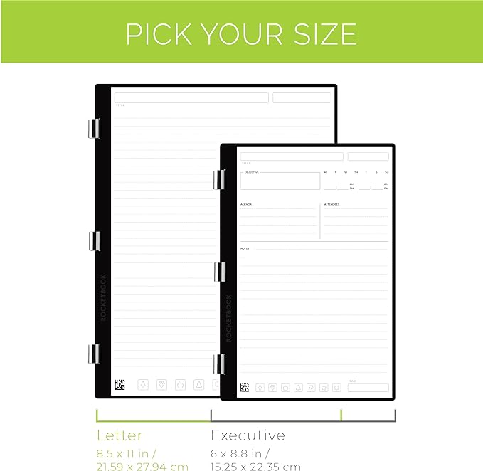 Rocketbook Pro Daily To Do Page Pack | Scannable Pro Pages for To Do Lists and Agendas - Write, Scan, Erase, Reuse | 20 Sheets | Executive Size: 6 in x 8.8 in