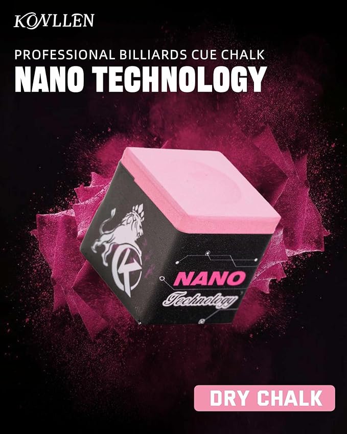KONLLEN Pool Cue Chalk Nano Technology Billiard Chalk for Professional Tournament Dedicated Pool Chalk (Outstanding Performance, Reduce Miscue, Durable)
