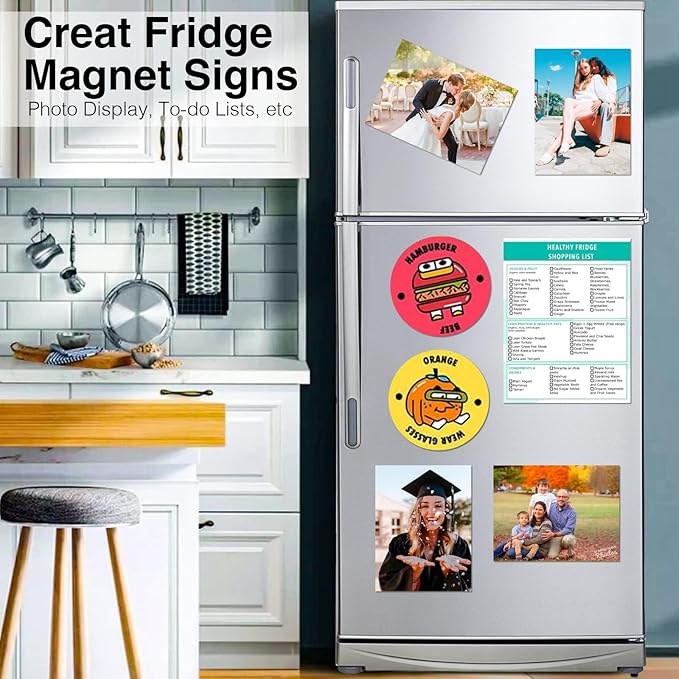 Printable Magnet Sheets Non Adhesive,8.5 X11 Inches for Inkjet Printers,10 Sheets Matte Cuttable Magnetic Paper,12mil Thickness DIY Flexible Magnet Photos