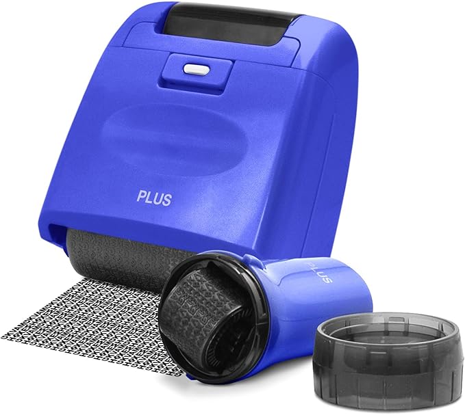Identity Theft Prevention Security Stamp Wide Roller Security Stamp Kits (Blue)