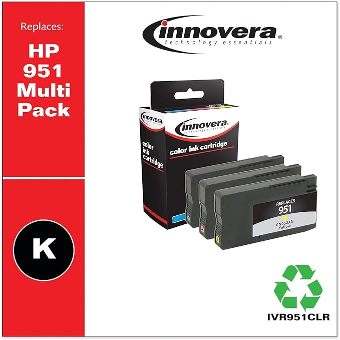 Innovera Remanufactured Cyan/Magenta/Yellow Ink, Replacement for 951 (CN050AN/CN051AN/CN052AN), 700 Page-Yield