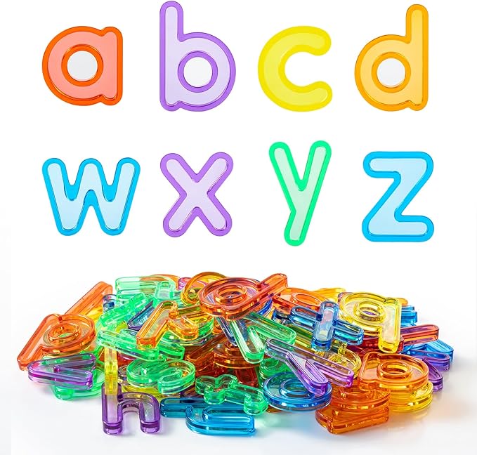 78 Pcs Plastic Letters for Kids – 3 Sets of Lowercase Alphabet Letters, Translucent Toys for Light Table, Ideal Light Box Accessories for Toddlers