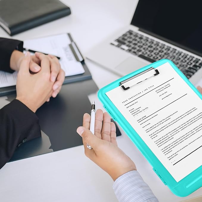 Clipboard with Storage, High Capacity Clip Boards 8.5x11 with Storage, Plastic Nursing Clipboard Folder with Pen Holder, Heavy Duty Storage Clipboard with Low Profile Clip for School & Office