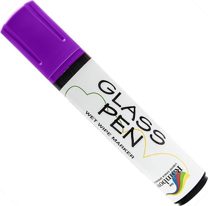 Glass Pen Window Marker: Liquid Chalk Pens for Glass, Whiteboard Markers with Washable Paint - Graduation, Car Windows, Mirror Pen, Storefront, Wedding, Parade, Party & Holiday (Purple, Jumbo Tip)