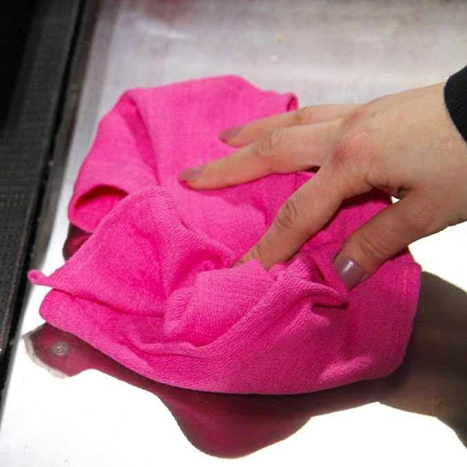 Arkwright Surgical Huck Towels - (Bulk Case of 120) Lint Free & Highly Absorbent Pre-Treated Cotton Cleaning Cloths, Perfect for Medical, Auto Detailing, Window, and Shop, 16 x 26 in, Pink