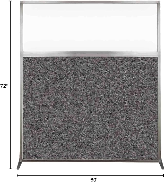 Versare Hush Screen Portable Room Divider | Workstation Wall Divider | Freestanding Privacy Hush Panels | Clear Windows | Fabric Office Divider Screen | Great for Room Separation